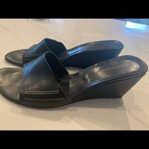 Banana Republic Black Leather Wedges size 8.5